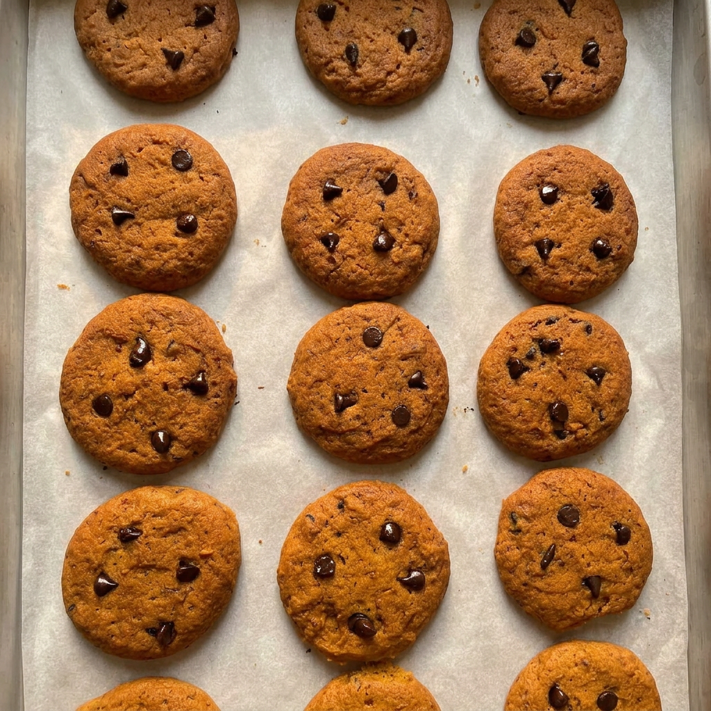 Close up of homemade chocolate chip cookies fresh from the oven